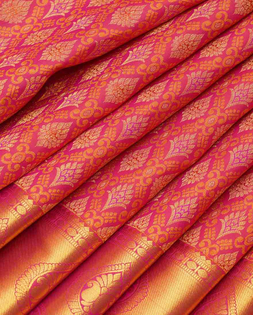 Dual Tone Pink Pure Silk Saree