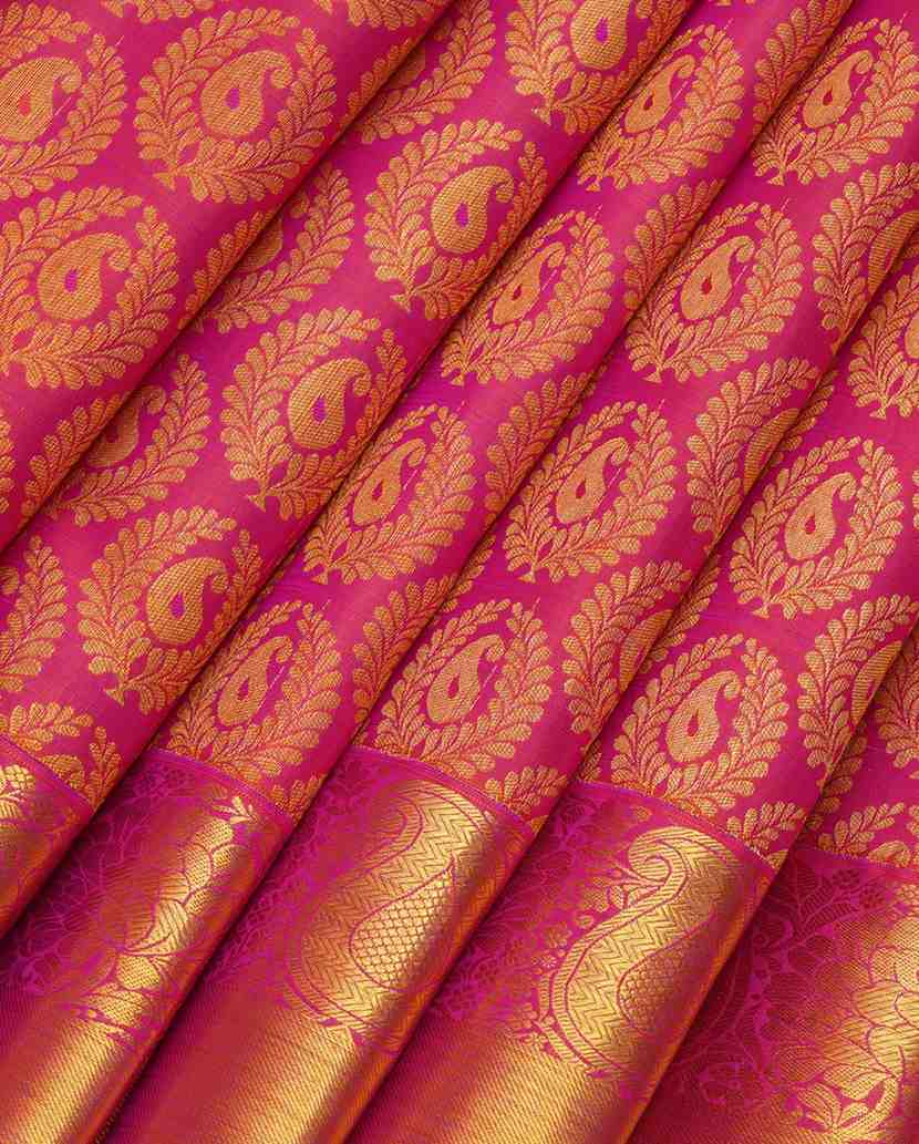 Pink Brocade Kanjivaram Silk Saree