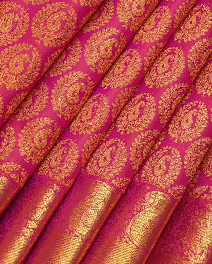 Pink Brocade Kanjivaram Silk Saree