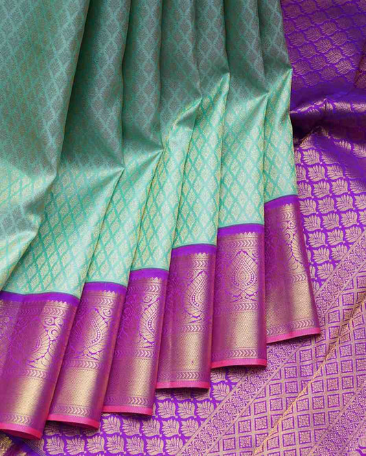 Aqua Green Silk Saree