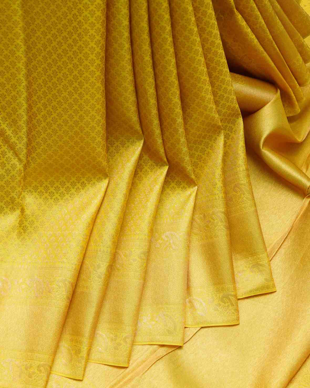 Yellow Kanchipuram Silk Saree