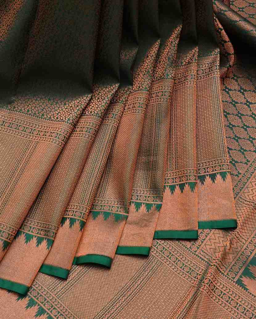 Green and Pink Silk Saree