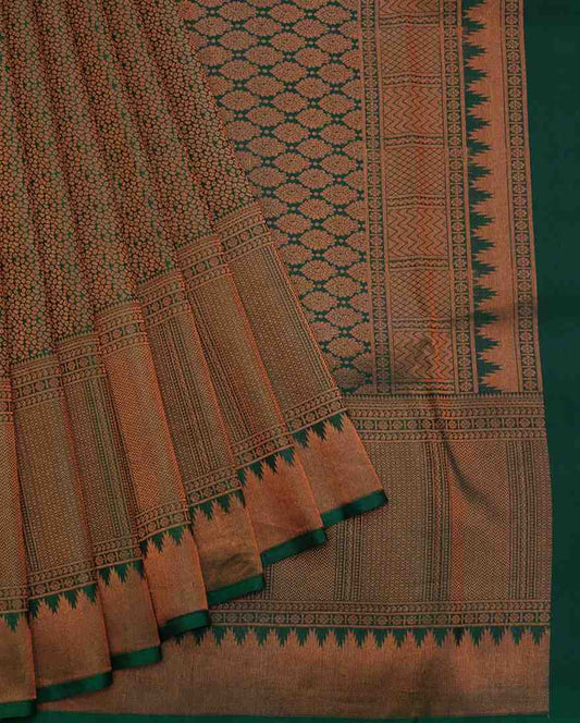 Green and Pink Silk Saree