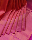 Orange and Pink Pattu Saree