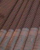 Black and blue pure silk saree