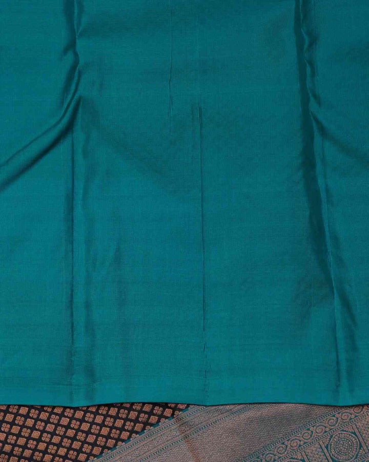 Black and blue pure silk saree