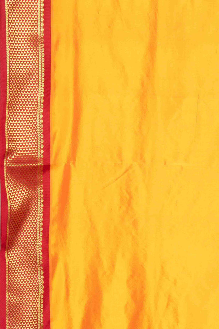Yellow ganga jamuna 9 yard silk saree