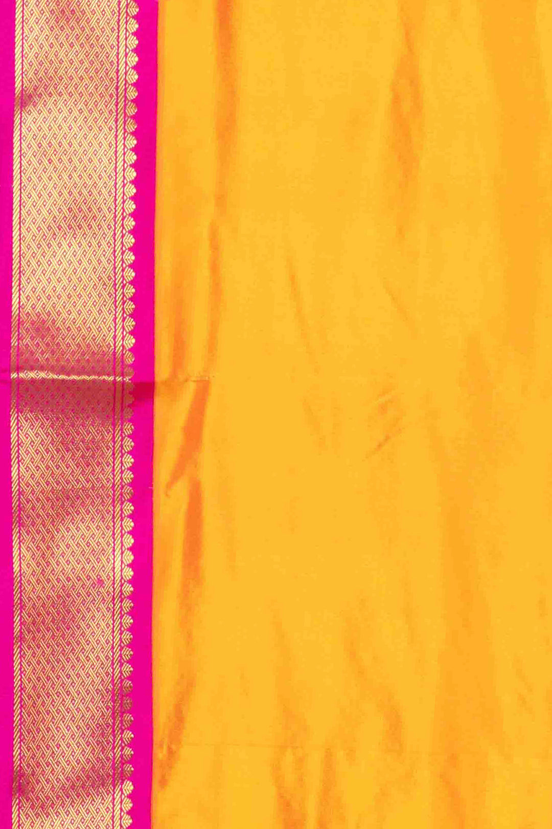 Yellow and pink 9 yard silk saree-replace