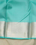 Pastel Sage Green Brocade Silk Saree