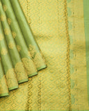 Sage Green Borderless Silk Saree