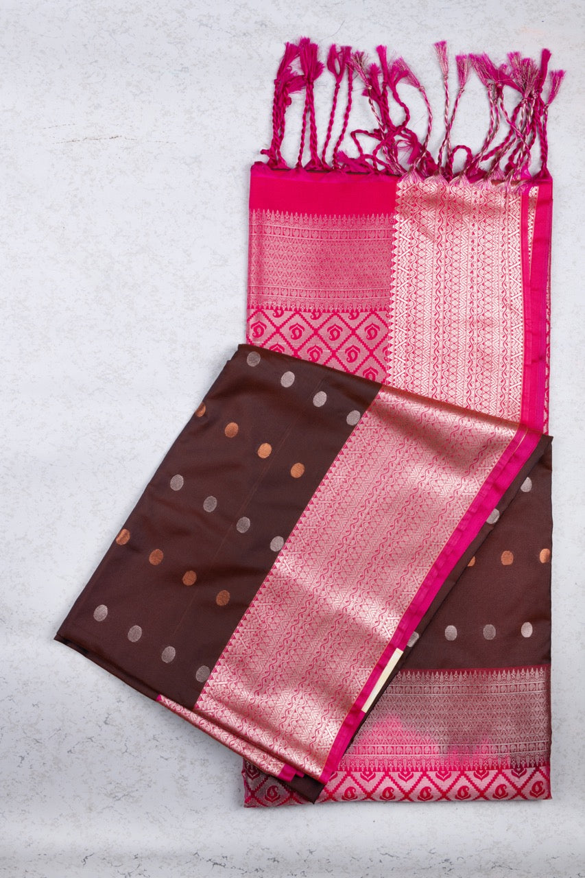 Brown Semi Soft Silk Saree