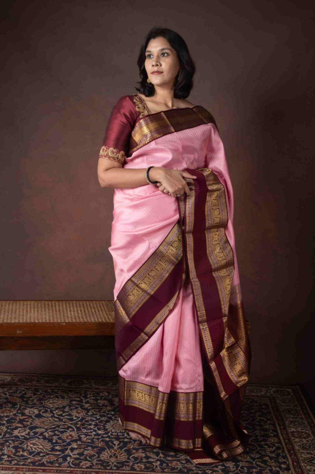 Blush  pure silk saree