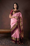 Blush  pure silk saree