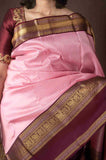 Blush  pure silk saree