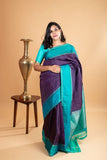 Blue retta pettu silk saree