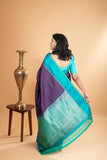 Blue retta pettu silk saree