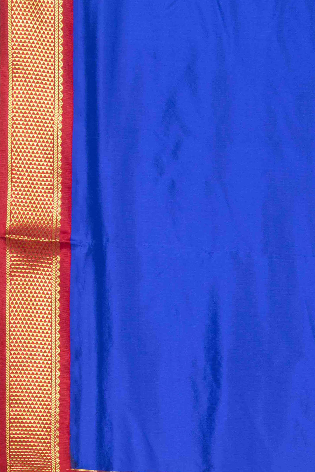 Blue and red 9 yard silk saree