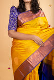 Golden mustard pure silk saree