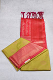 Light Green Brocade Semi Soft Silk Saree