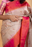 Beige soft silk saree