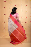 Beige soft silk saree