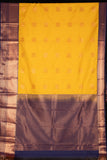 Mustard and Blue turning semi silk saree