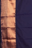 Mustard and Blue turning semi silk saree