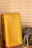 Golden Yellow designer semi silk saree