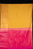 Golden Yellow designer semi silk saree