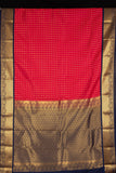 Red and blue semi silk saree