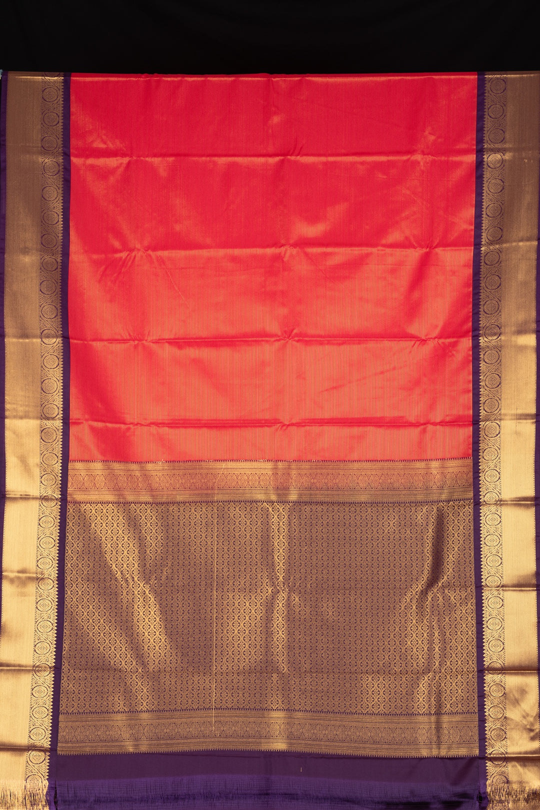 Red purple semi silk saree