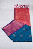 Peacock Blue Designer Semi Soft Silk Saree