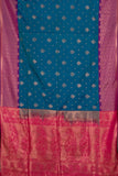 Peacock Blue Designer Semi Soft Silk Saree