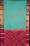 Dual tone aqua green semi silk saree