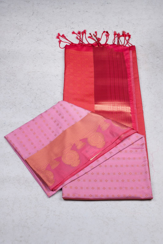 Pastel Pink Semi Soft Silk Saree