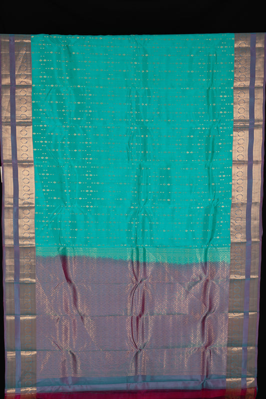 Pastel Green and Pink Pure Touch Silk Saree