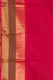 Dark Green And Red Semi Silk Saree