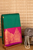 Jamun purple and green designer semi silk saree