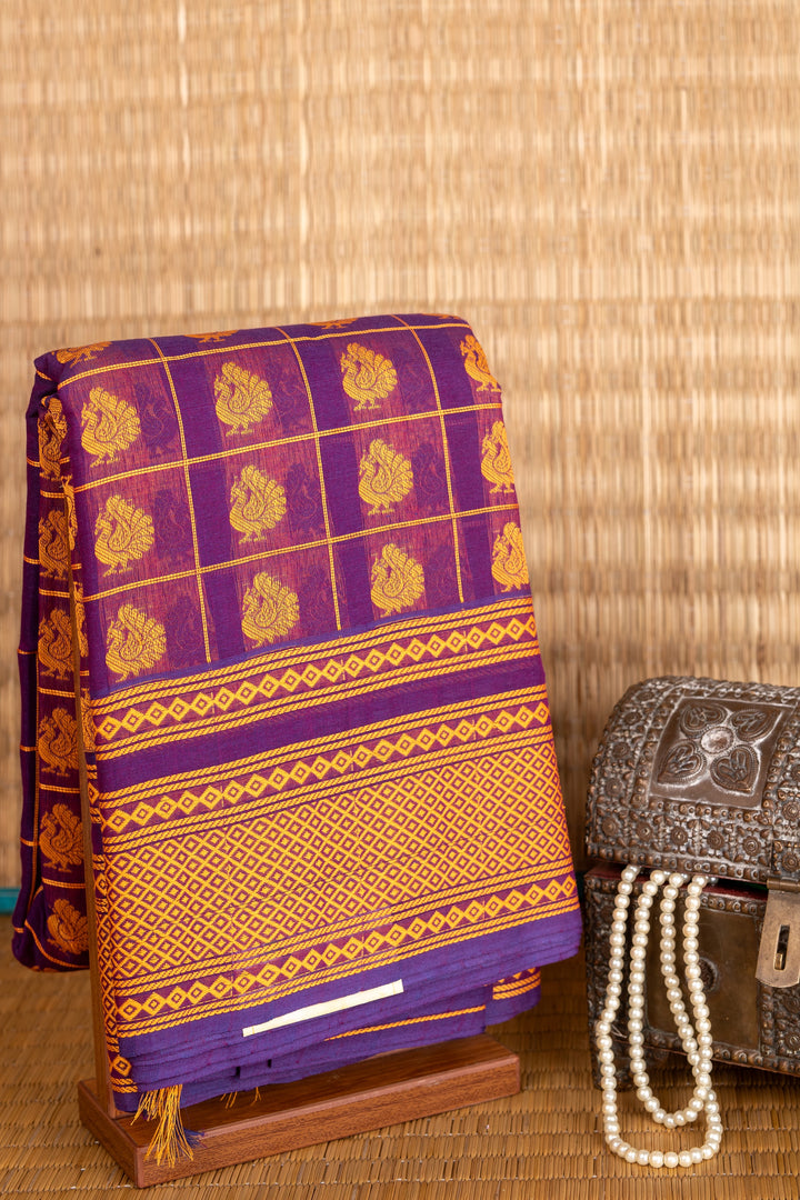 Purple kanchi cotton sarees