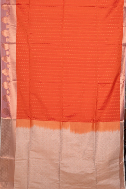 Orange Semi Soft Silk Saree