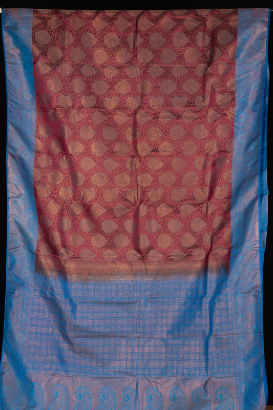 Blue And Purple Soft Silk Saree