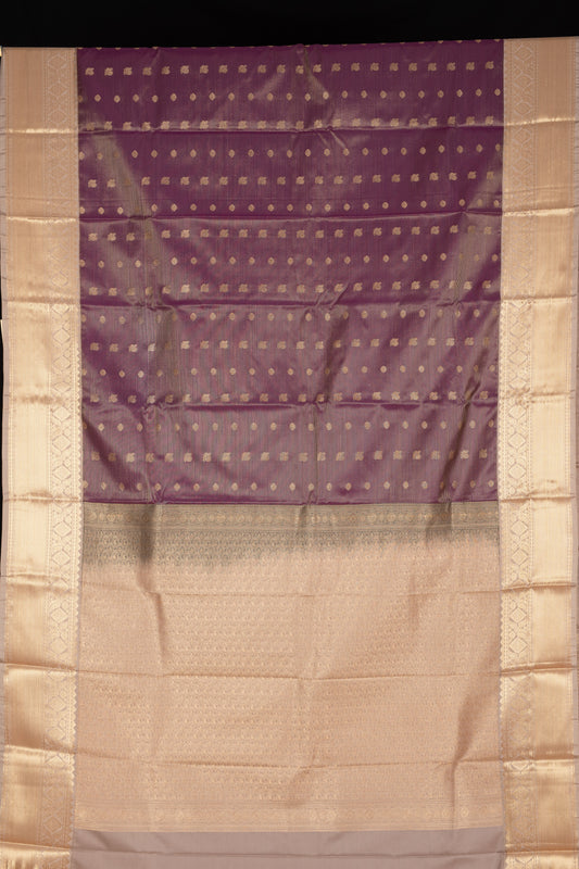 Purple thousand butta semi soft silk saree