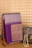 Grey and purple turning semi silk saree