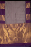 Grey and purple turning semi silk saree
