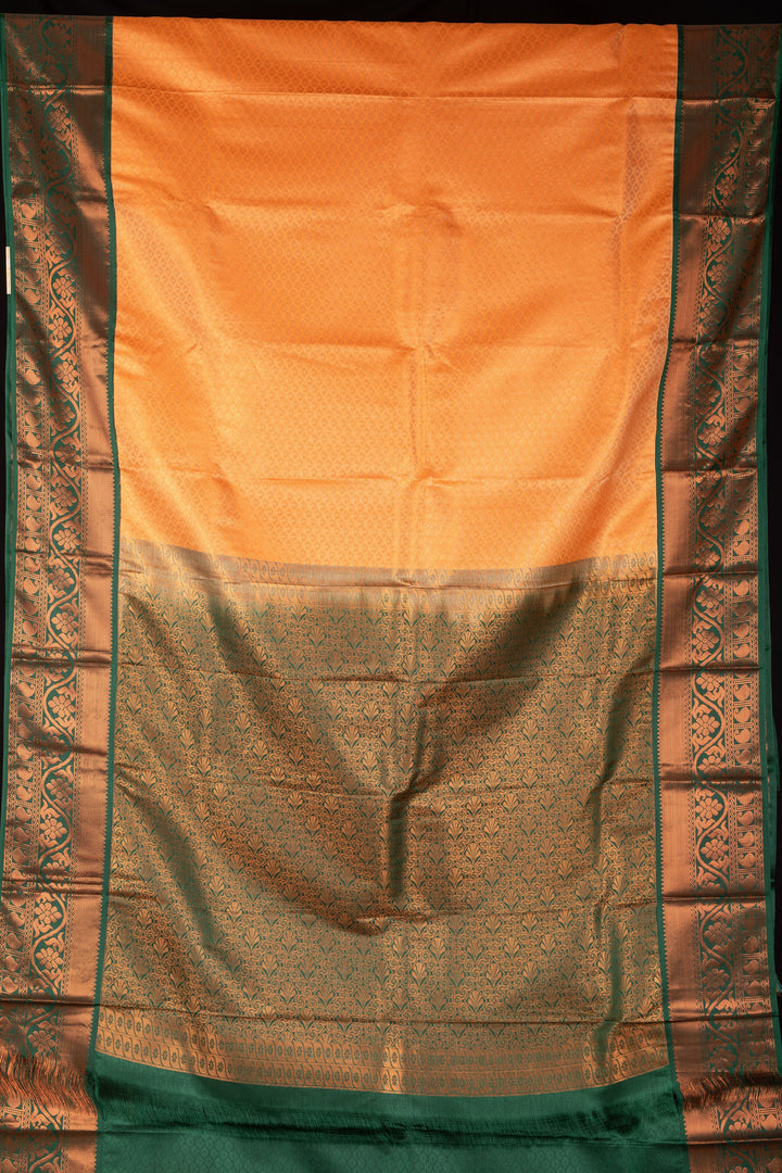 Dual Tone Orange Korvai Semi Silk Saree