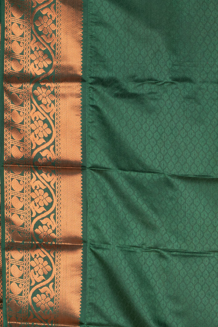 Dual Tone Orange Korvai Semi Silk Saree