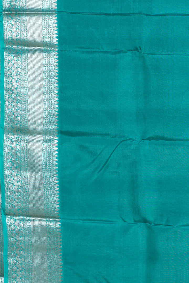Blue and silver pure touch silk saree