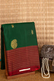 Maroon And Green Pure Touch Silk Saree
