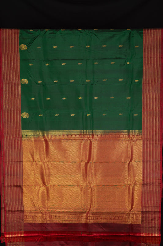 Maroon And Green Pure Touch Silk Saree