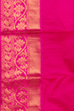 Dual tone green and pink semi silk saree